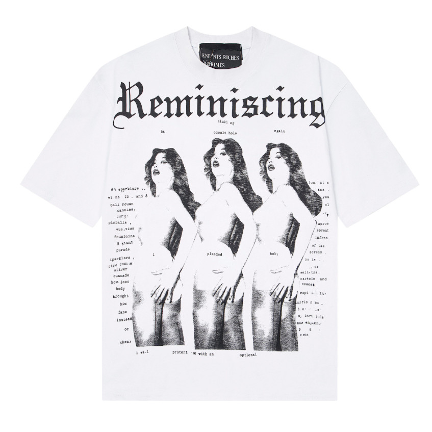 ขายร้อน ERD Melanchon Fu รุ่นที่สองใหม่หลวม Casual เพลง Hime ในวัยเด็ก Memoir พิมพ์รอบคอแขนสั้นเสื้อ