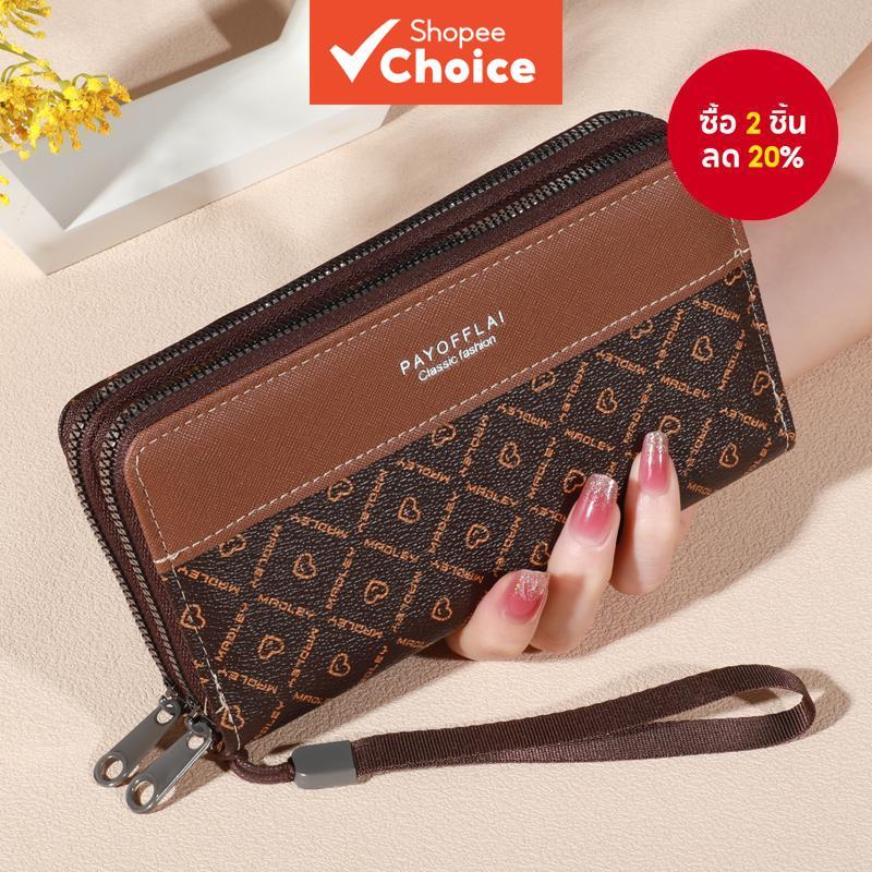 ผู้หญิงย้อนยุคกระเป๋าสตางค์หนังซิปคู่กระเป๋าสตางค์ธุรกิจกระเป๋าถือบัตรเครดิตผู้ถือโทรศัพท์คลัทช์
