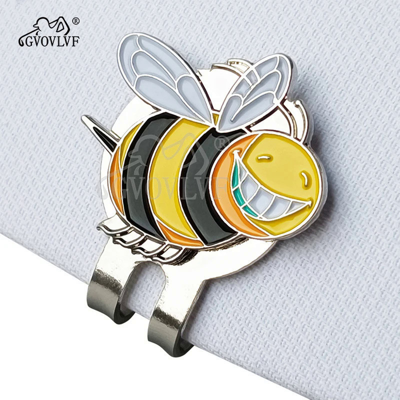 1pc Golf Marker Cute honeybee Mark Golf Ball Position Smiling Golf Ball Mark With Magnetic Golf Cap 