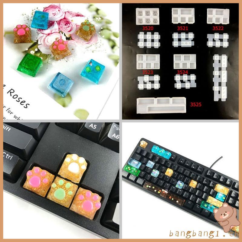 Bangb Gaming Mechanical Keyboard สําหรับหมวกกุญแจแม่พิมพ์ซิลิโคนอีพ็อกซี่เรซินแม่พิมพ์ DIY Craft