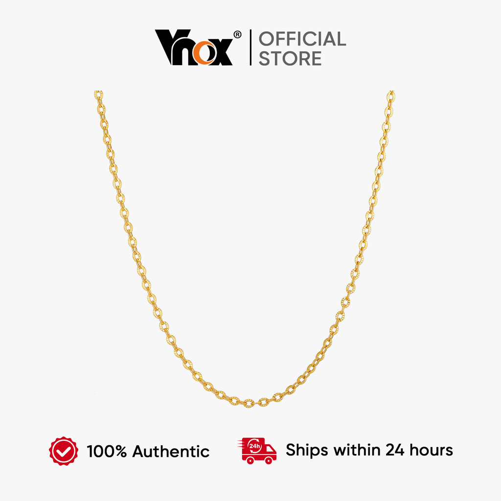 Vnox Tiny Gold.Round Cable Chain สร้อยคอมินิมอล สแตนเลสสตีลสำหรับผู้หญิงและเด็กหญิง ราคาถูก Shopee Lazada