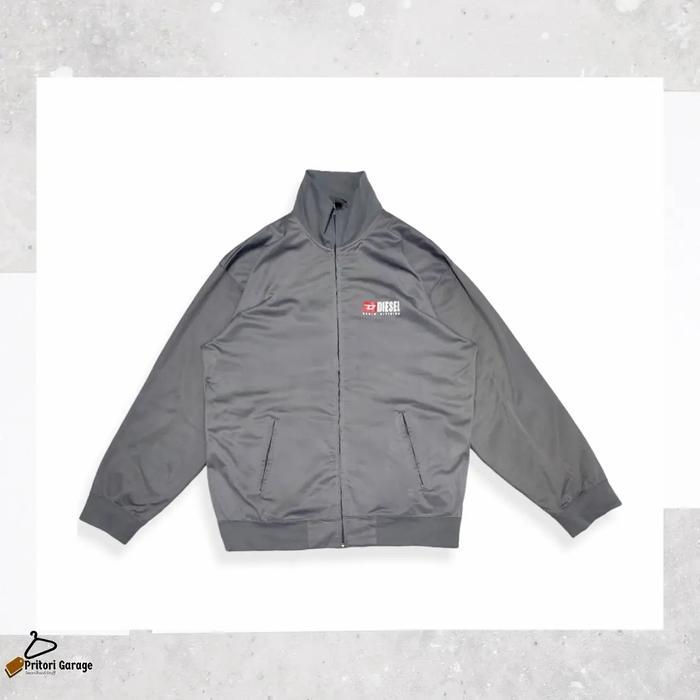 Windbreaker Tracktop Jacket Diesel Industry อิตาลีสีเทาพิมพ์ใหญ่