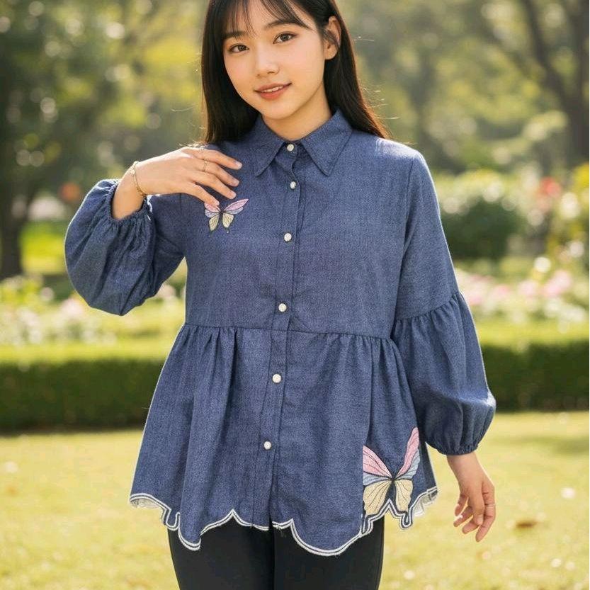 GIRLFASHIONSTORY ORIGINAL ZENDAYA KUPU EMBROIDERED BLOUSE