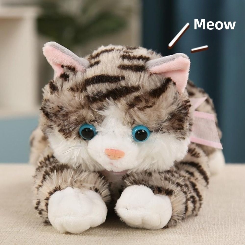 ฮ่าๆ จําลองแมวของเล่นตุ๊กตา,นุ่มปุย30ซม เหมียว แมวตุ๊กตาตุ๊กตา,น่ารักสมจริงลูกแมวกอดหมอนของเล่นผ่อนคลาย - รูปที่ 3