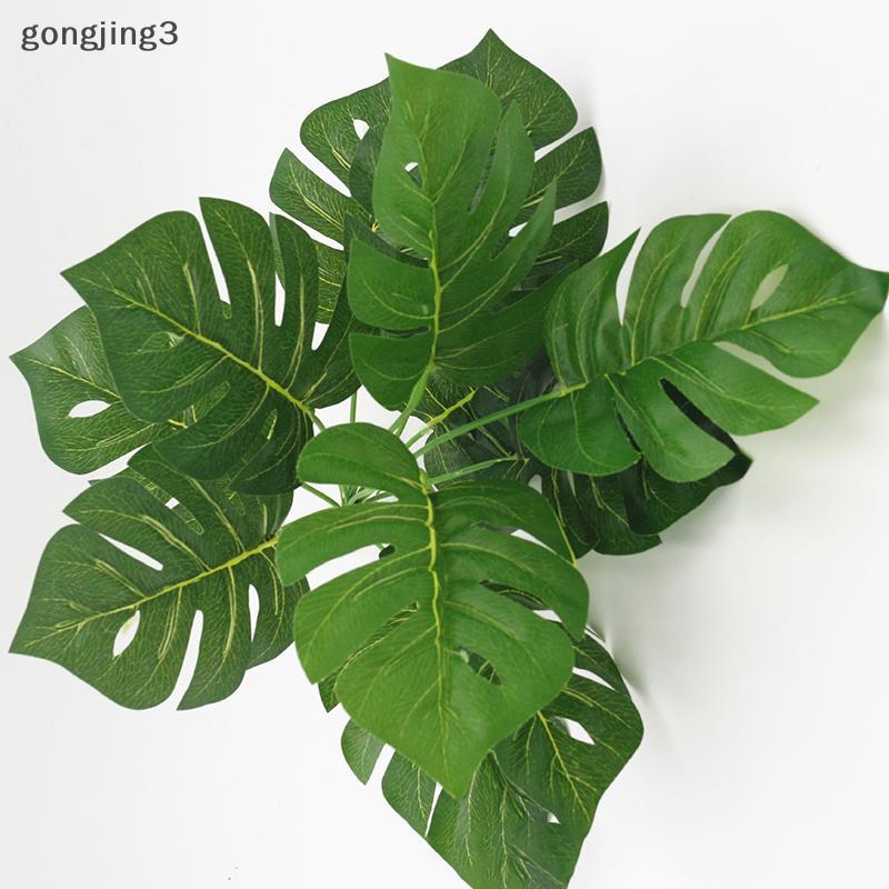 Gongjing3 พืชประดิษฐ์ Tropical Monstera ใบปาล์มจําลอง Leaf Party Garden th