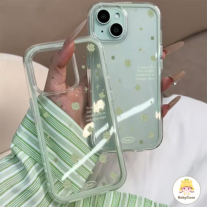 เคสไอโฟน 17air 15 16 สำหรับ iPhone 17 16 11 13 12 15 14 Pro Max 16 15 14 Plus 17air ปกโคลเวอร์สี่ใบสด 2 in 1