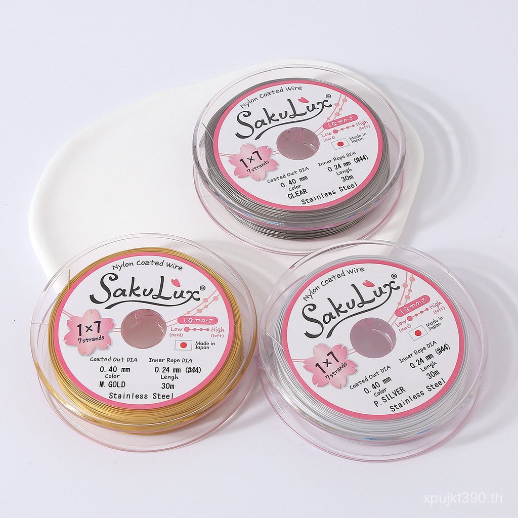 ญี่ปุ่นสต็อกสร้อยข้อมือลูกปัดสร้อยคอด้ายนุ่มลวดทองลวดเหล็กขายส่งทําเองเดิมสวมใส่ข้าวลวดเหล็กด้ายมุก3