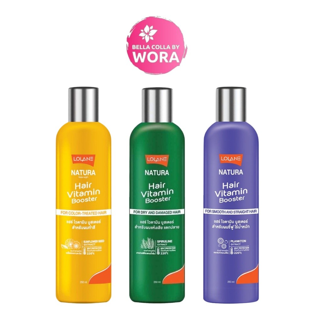 [1 ขวด] Lolane Natura Hair Vitamin Booster โลแลน  แฮร์ ไวตามิน บูสเตอร์ [250 ml./ขวด] ผมแห้งเสีย/แตกปลาย/ผมชี้ฟู