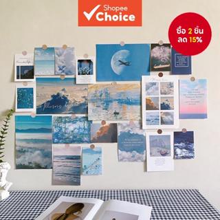 20pcs Ins Pos ter สติ๊กเกอร์ติดผนัง DIY พื้นหลังกระดาษการ์ด …