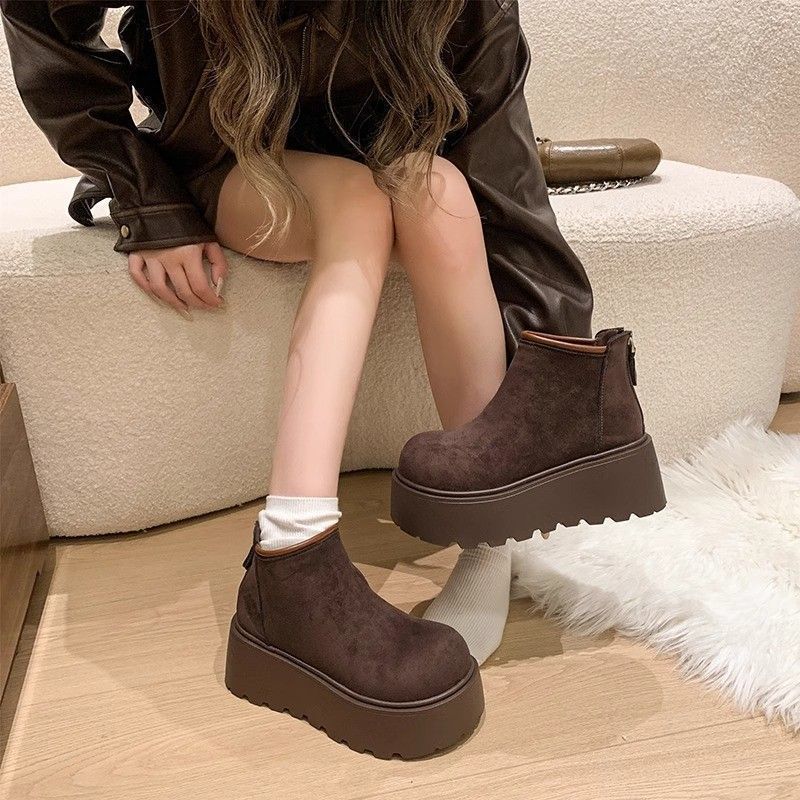 แฟชั่น High-End สบาย Warm Snow Boots ผู้หญิง 2025 ฤดูใบไม้ร่วงฤดูหนาวสไตล์ใหม่หนา Soled Casual Furry Plush Cold-Proof ผ้าฝ้ายรองเท้า20251213