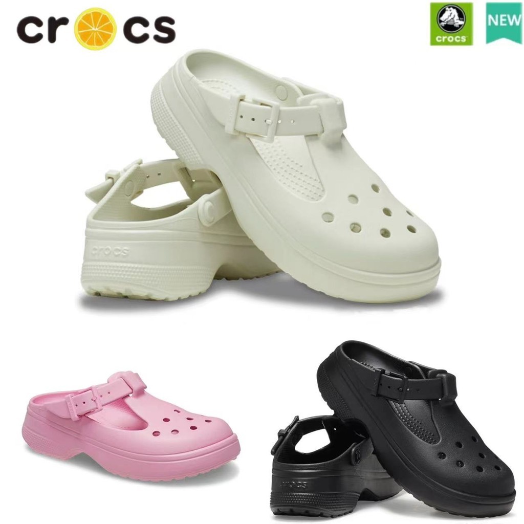 JA1 New Crocs Womens Shoes Mary Janes Cave Shoes Beach Thick-Soled Shoes 210581