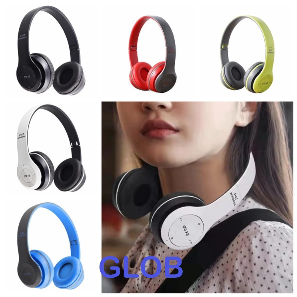 GLOB P47 ชุดหูฟังบลูทูธ,หัวเสียงไฮไฟติดตั้งหูฟัง P47,แฟชั่นวินเทจสามารถเสียบสายพับได้ P47 ชุดหูฟังไร