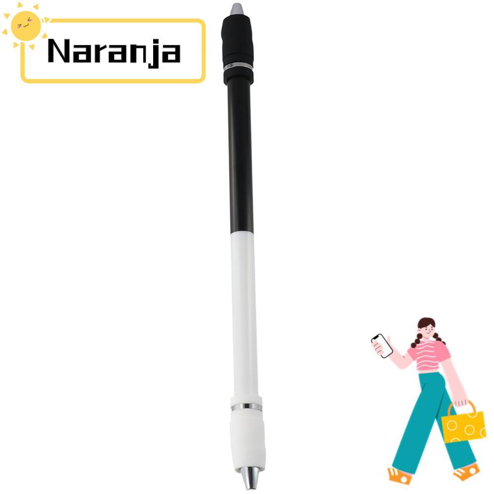 NARANJA Spin Pen, PC White Pen Spinning, สํานักงานเคลือบไม่ลื่นสีดํายาว