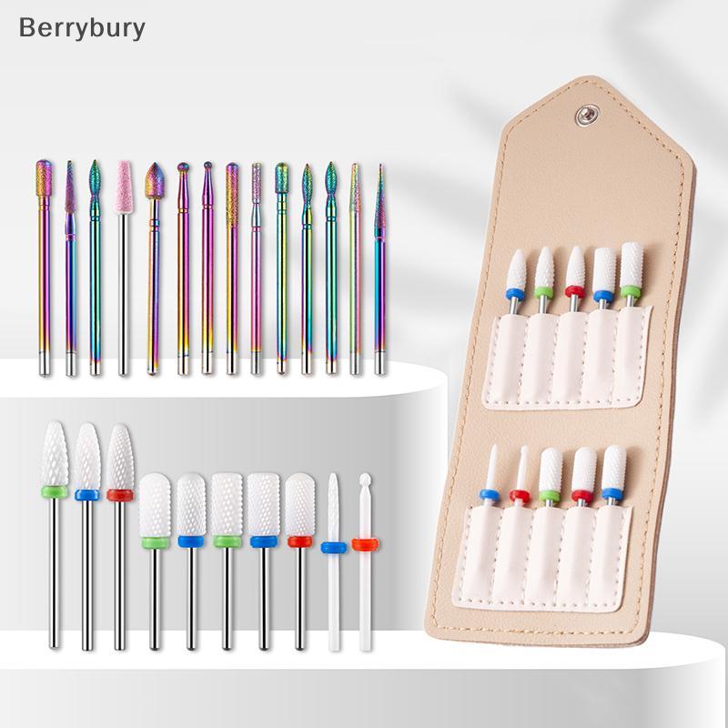 Berrybury 10 ชิ้นเซรามิคทังสเตนเครื่องตัดสําหรับเล็บคาร์ไบด์เล็บเจาะอุปกรณ์เสริม Bits อุปกรณ์เล็บเครื่องมือสําหรับเครื่องมิลลิ่งตัดใหม่