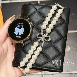SAMSUNG 18/20 มม.22 มม.Elegant Pearlเครื่องประดับสําหรับSamsung Galaxyนาฬิกา 8 7 3 4 6 คลาสสิก 5 Pro 40 44 มม.สายรัดข้อมือ