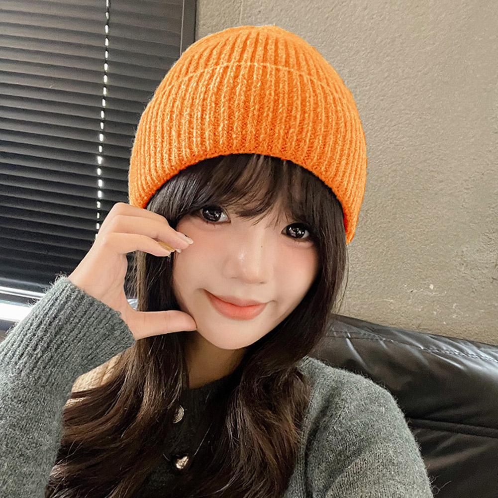 Unisexy Melon Skin Hat,หมวกถักสไตล์เกาหลี,ฤดูหนาวคู่หมวกPullover Warm A6t8