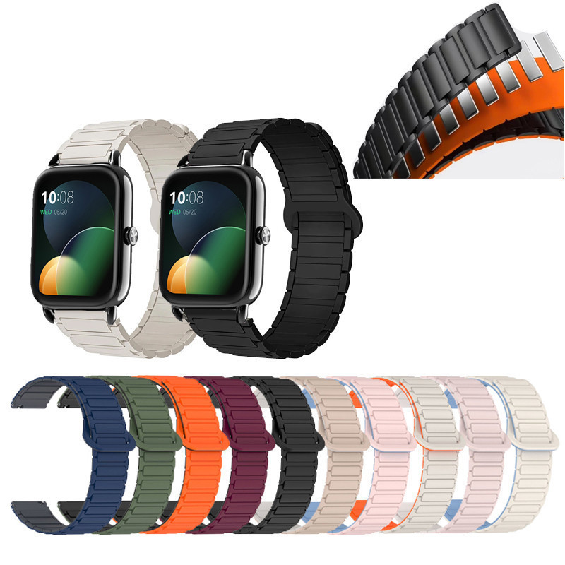 สําหรับ Haylou Solar LS05 RT LS05S RS3 LS04 RT2 LS10 GST LS02 RS4 Plus สายรัดข้อมือซิลิโคนแม่เหล็ก