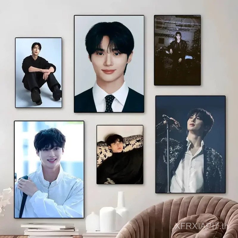 Byeon Woo-seok เกาหลีโปสเตอร์ศิลปะผ้าใบ HD ความงามพิมพ์กระดาษ Wall Art สําหรับห้องนั่งเล่นบาร์แฟชั่นสํานักงานห้องนอนผนังตกแต่งบ้านของขวัญ,ไม่มีกรอบ ELUH