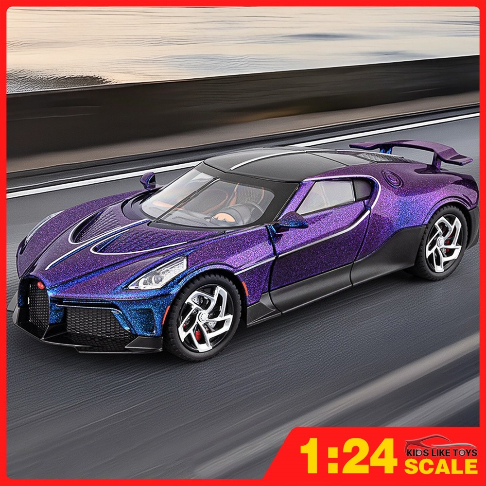 KLT 1:24 Bugatti La Voiture Noire Diecast รุ่นรถยนต์ของเล่นคอลเลกชันของขวัญสําหรับเด็กเด็กผู้หญิง