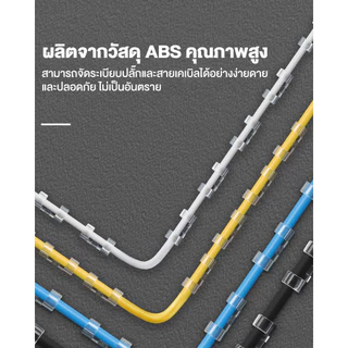 LoomLab ตัวเก็บสายไฟ ตัวยึดสายไฟ จัดระเบียบสายไฟ กิ๊บติดสายไฟ 1แพค20ชิ้น สีขาวใส มีหลายขนาดให้เลือก