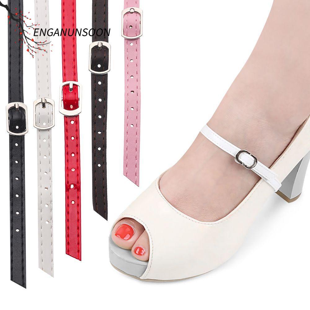 ENGANUNSOON ข้อเท้า Tie สายคล้องคอผู้หญิง PU หนังรองเท้าอุปกรณ์เสริม Anti-skid สายรัด
