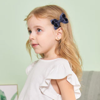 1/2pcs ริบบิ้นผม Bows คลิปผม Tie ชุดสําหรับสาว Navy Blue คลาสสิก Bowknot Hairpin Headwear เด็กอุปกรณ์เสริมผม