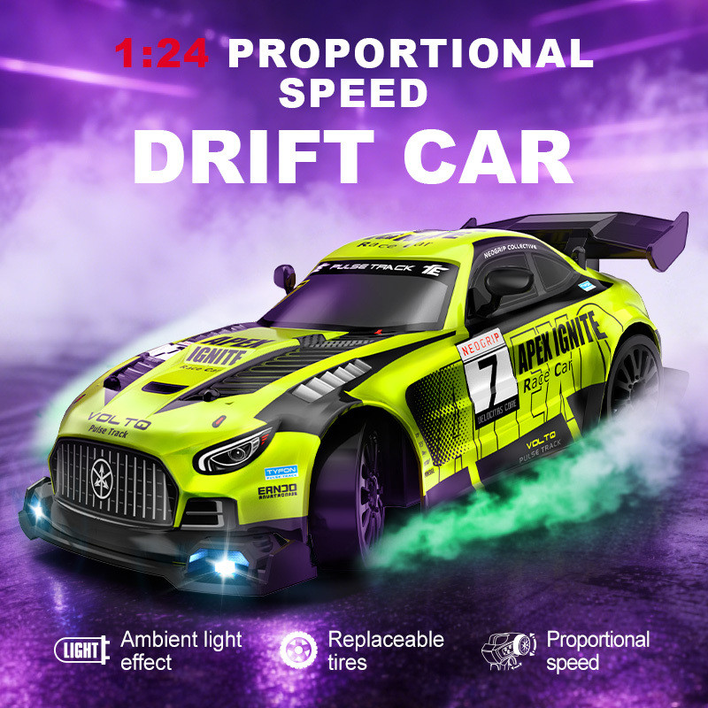 1:24 4WD RC Drift รถ Full Proportional คันเร่ง BMW GTR Porsche รุ่น 2.4G รีโมทคอนโทรลรถของเล่น 1/24 รถแข่งของเล่นเด็ก