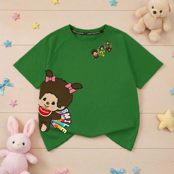 เสื้อยืด เด็กชาย เด็กหญิง แขนสั้น ลายน้องหมีสุดฮิต ผ้าคอตตอน