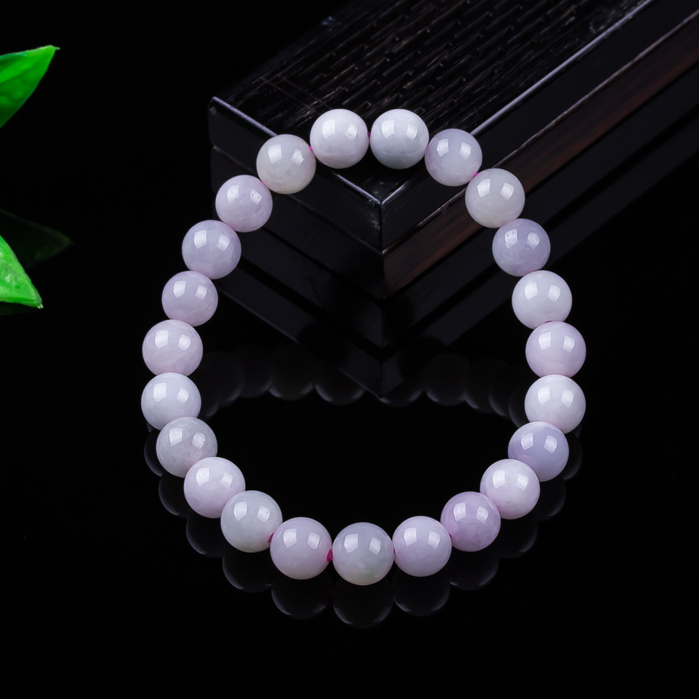 หยกสีม่วง8มิลลิเมตรสร้อยข้อมือประณีตสร้อยข้อมือหยกผู้หญิงเครื่องประดับของขวัญโรงงานขายส่งอุปทาน