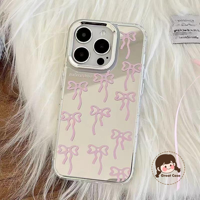 Insสไตล์Bow Tieชุบกระจกเคสโทรศัพท์สําหรับRealme C25 C25S C25Y C21 C21Y C2 C20A C17 C15 C12 C11 C1 P4