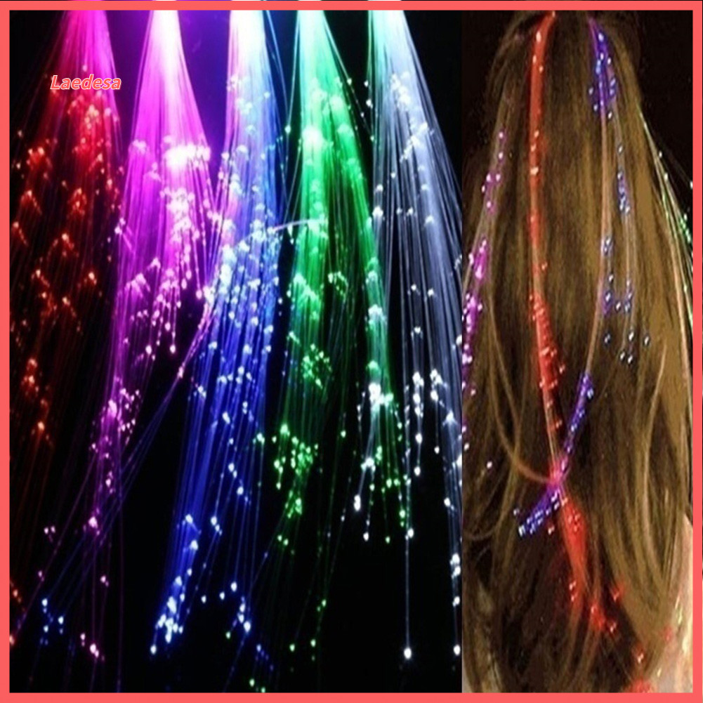 LED Light Up Braid Luminous Fiber Optic Hairpin Decor สําหรับ Halloween Party Bar