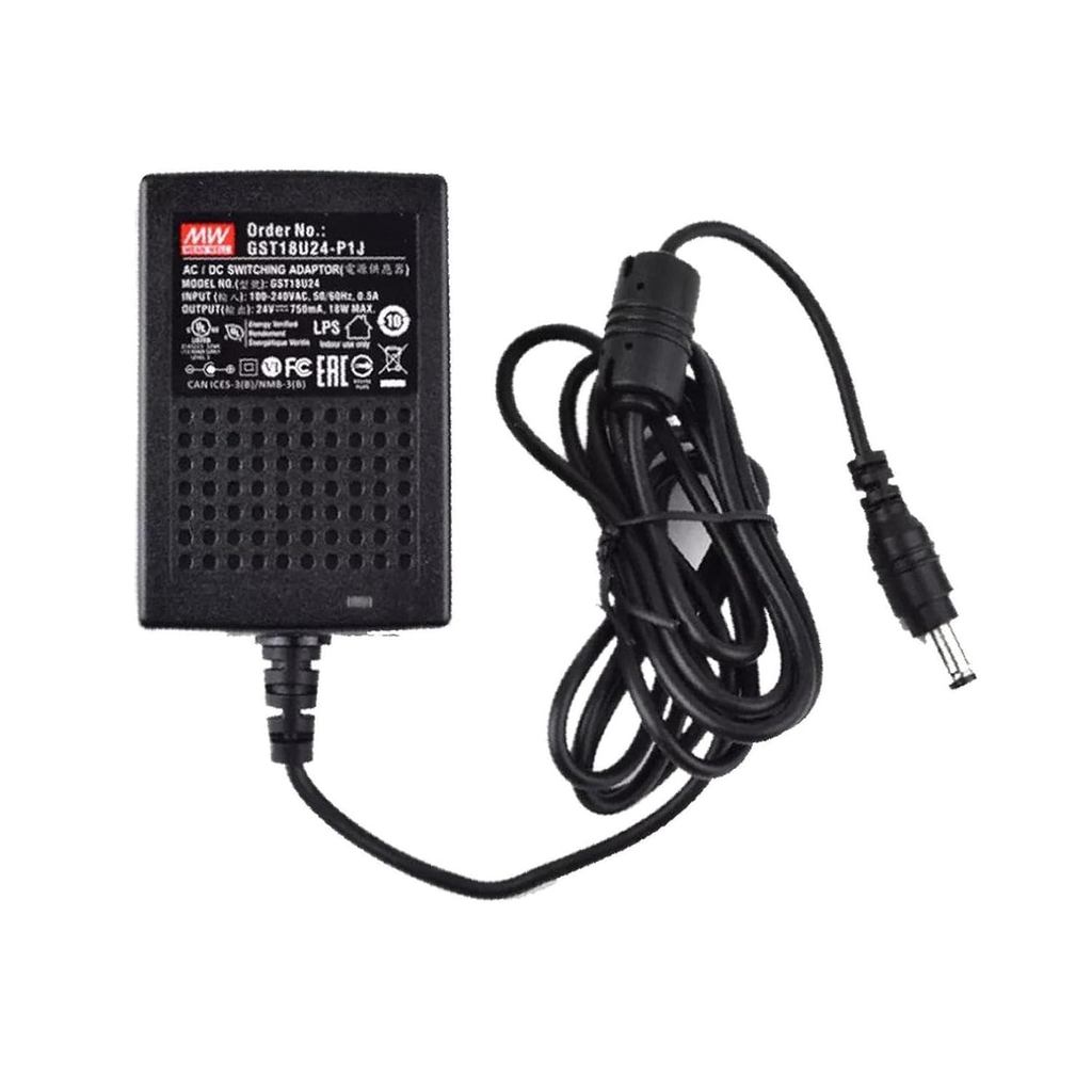 MEAN WELL GST18U24-P1J 18W 24V 0.75 Amp AC-DC การระบายอากาศสูงอุตสาหกรรม