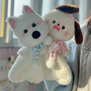 กระเป๋าดินสอ น่ารัก กระเป๋าเครื่องเขียน ภาพลักษณ์ลูกสุนัข ขนดก มีความจุมาก ตุ๊กตาขนนุ่ม