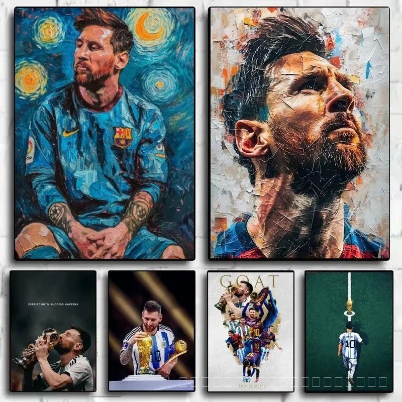 Football Star M-Messi Argentina Poster HD art sticky wall กันน้ําบ้านห้องนั่งเล่นตกแต่งบาร์
