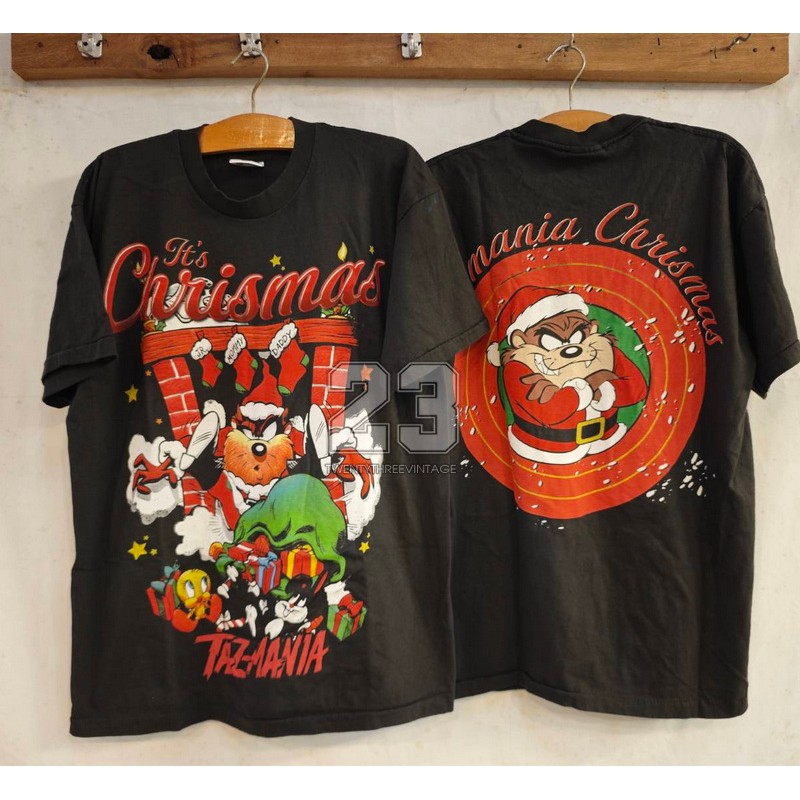 [ 23 ] TAZ-MANIA The Bad Santa เสื้อวินเทจ เสื้อการ์ตูน  vintage shirt