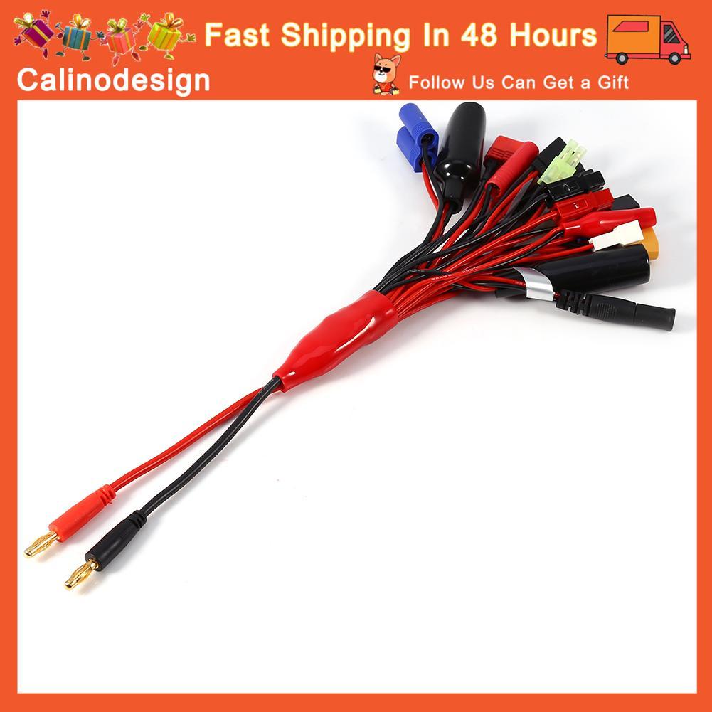 calinodesign Alomejor 19 in 1 Power Charger Adapter Cable ปลั๊กหลายตัว ความยาวรวม 29 ซม. สีแสดง น้ำห