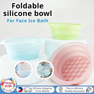 Silicone Face Ice Bath Bowl for Facials Plunge Facials Ice Therapy Folding Ice Facials Washbasin