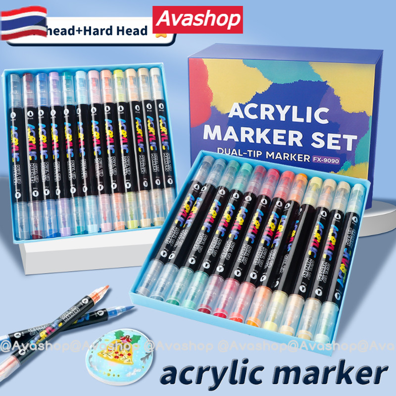 ส่งจากไทย 168 สี ชุดปากกามาร์กเกอร์อะคริลิก (Brush หัว+Broad หัว) Double-ปากกามาร์กเกอร์สเก็ตช์, ดีไซน์การ์ตูน, อุปกรณ์การเรียน, อุปกรณ์ศิลปะ, ของตกแต่งศิลปะ, ปากกาเมจิกสำหรับวาดภาพ