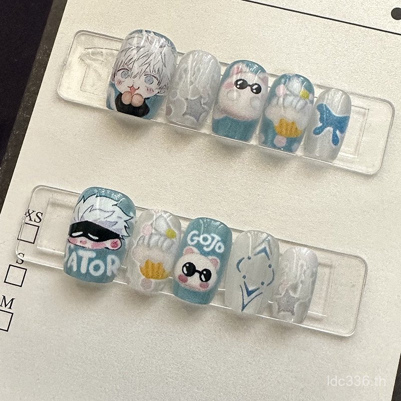 การ์ตูน Gojo Go ยอดนิยม 6185 #Handmade ใส่เล็บกึ่งแฮนด์เมดบริสุทธิ์ที่ทําด้วยมือทําเล็บมือแพทช์เล็บป