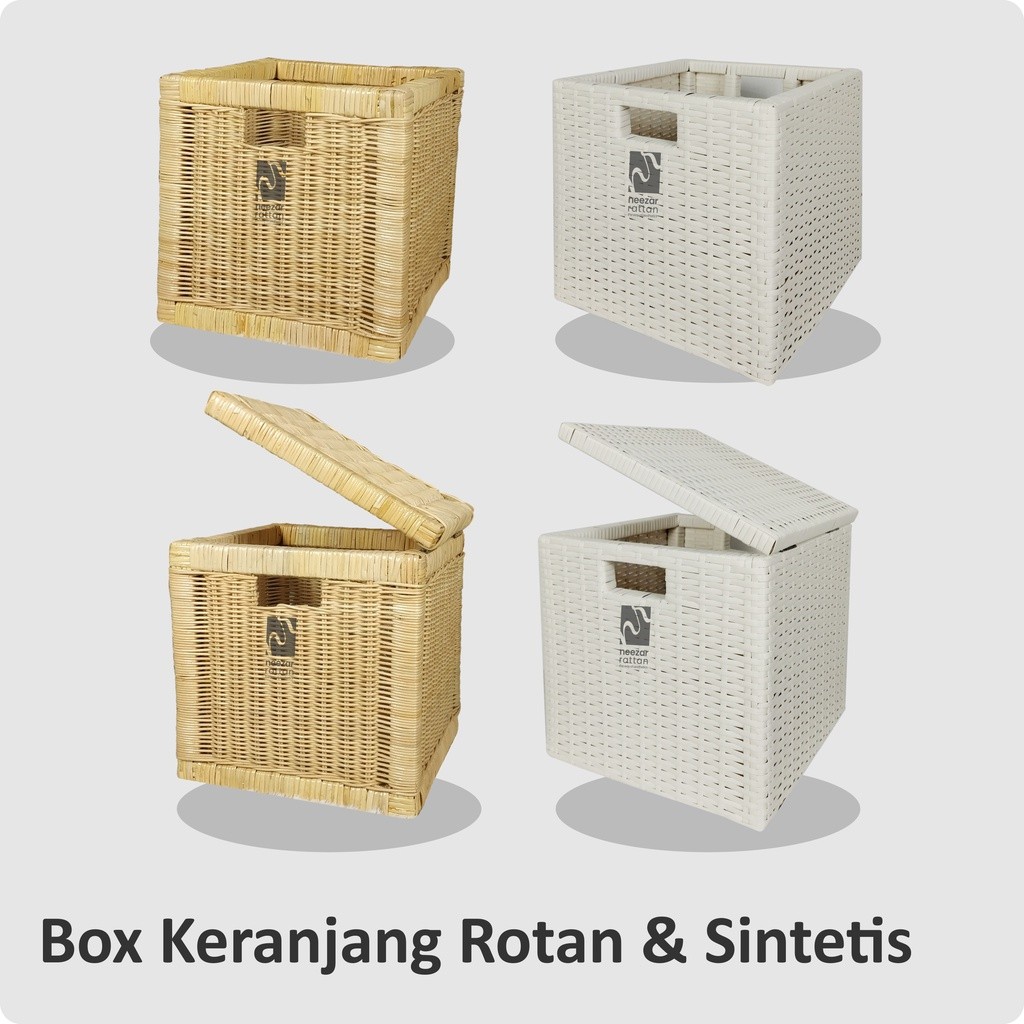 ตะกร้ากล่องหวาย (30x30x30)