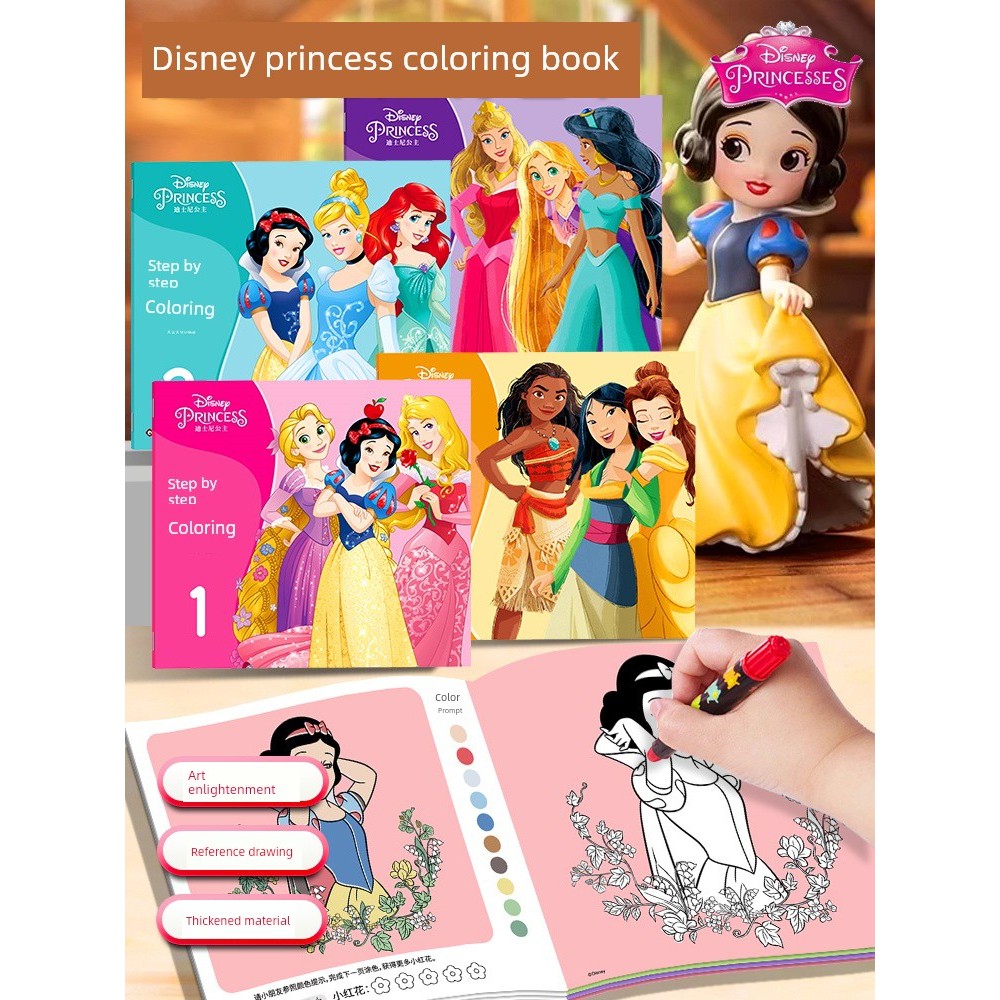 Disney Painting Children s Coloring Girl Princess Coloring Painting Book Baby Girl Graffiti Painting
