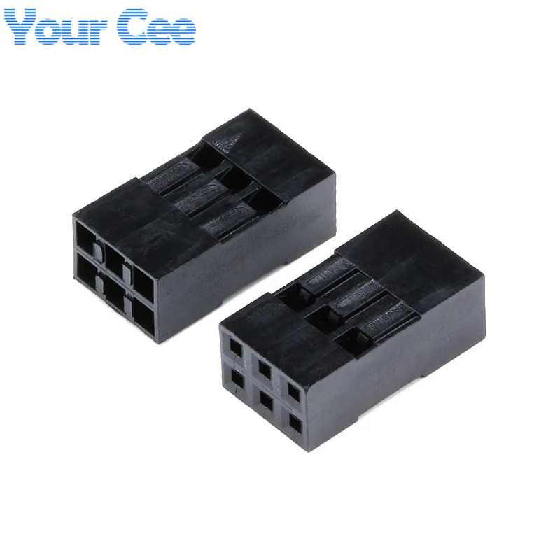 100pcs Dupont หัว 2.54 มม.2X3P Dupont เปลือกพลาสติก Pin Header Connector Jumper สายไฟปลั๊กหญิง
