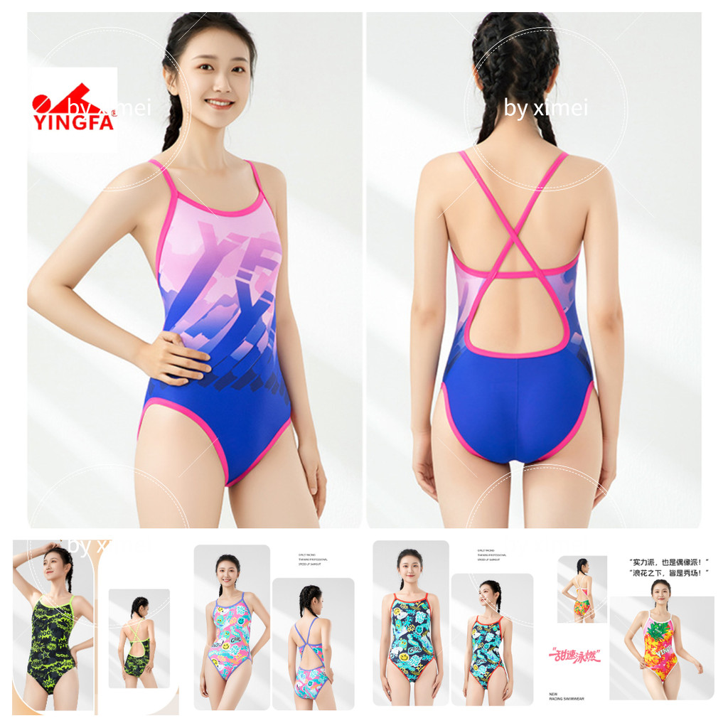 หญิงฟา ชุดว่ายน้ําผู้หญิงมืออาชีพแข่งการแข่งขันการฝึกอบรมสามเหลี่ยมชิ้นเดียว2026สลิงสไตล์ใหม่ที่สวยงามกลับลดลงต้านทานปรับปรุงความเร็วปรับปรุงประสิทธิภาพผู้ใหญ่เด็กสาวพ่อแม่และลูกพิมพ์แน่นดูสบายเซ็กซี่เค็8096