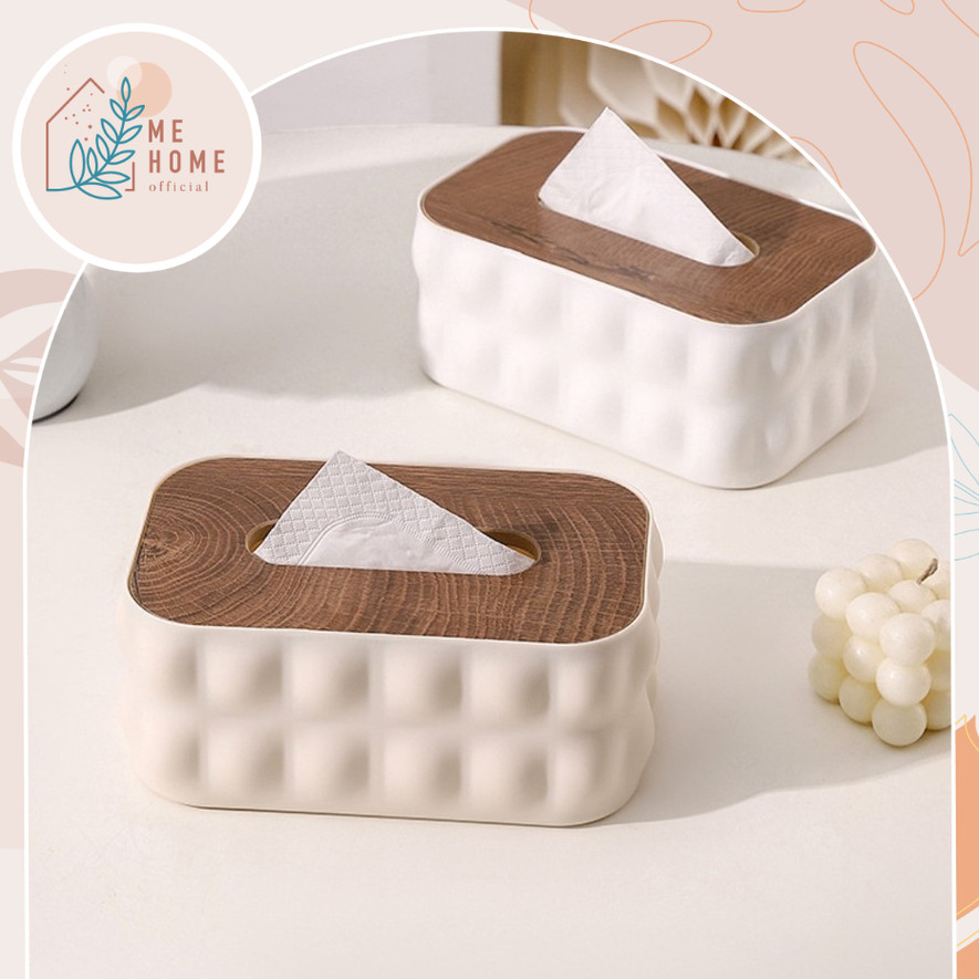 กล่องทิชชู่ ฝาไม้ มินิมอล วางโต๊ะสวย กล่องทิชชู่ตกแต่งบ้าน กล่องทิชชู่ตั้งโต๊ะ ใช้ได้ทุกห้อง