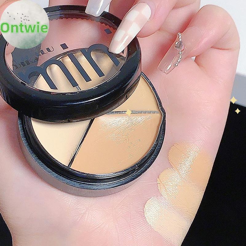 Ontwie DIKALU 6.5g คอนซีลเลอร์ 3 สีธรรมชาติ Palette ปกปิดความหมองคล้ําสิวรูขุมขนครีมคอนซีลเลอร์ Face