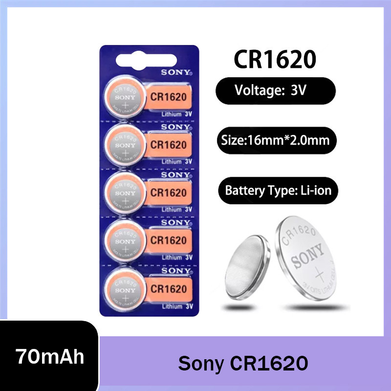 Original Sony CR1620 ปุ่มแบตเตอรี่ cr 1620 ECR1620 GPCR1620 แบตเตอรี่ลิเธียม 3v สําหรับนาฬิการถ Remo