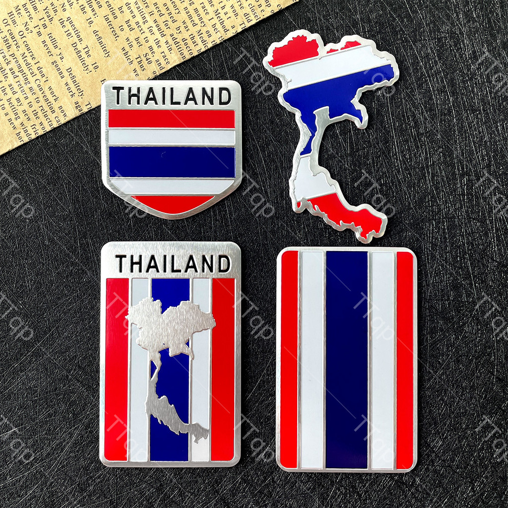 สติกเกอร์ ธงชาติไทย อะลูมิเนียม คุณภาพสูง กันน้ำ กันแดด โลโก้ประเทศไทย Thailand