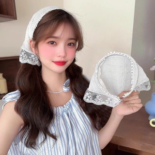 MKL ผ้าคลุมศรีษะ ทรงสามเหลี่ยม สีสันน่ารัก ที่คาดผมแฟชั่น สไ…