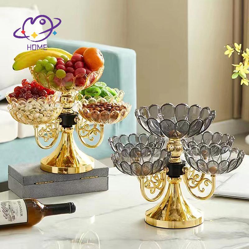 [mayhome] หลายชั้น 360° หมุนถาดผลไม้หรูหราคริสตัลลูกอมขนมขบเคี้ยวจานคริสต์มาสพรรคถาดเก็บ {ไทย}