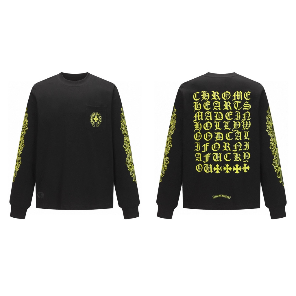 Q8VZ Chrome Hearts New Autumn and Winter Ceiling Design Long Sleeve with Chest Pocket and Horseshoe 